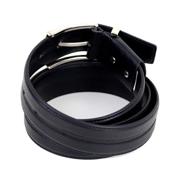 CLASSIC STYLE BLACK GENUINE LEATHER 1 3/8"Wd CASUAL DRESS MEN'S BELT Sz 38 (T13 - Picture 4 of 13